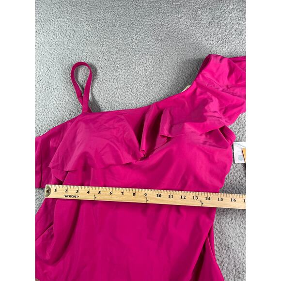 Kona Sol One Piece Swimsuit Womens 20 Pink Padded Asymmetrical One Shoulder NWT - Picture 5 of 9
